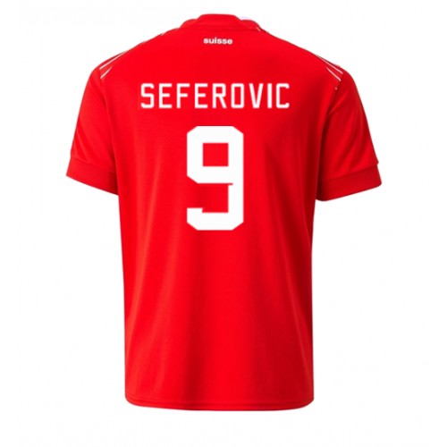 Switzerland Haris Seferovic #9 Replica Home Stadium Shirt World Cup 2022 Short Sleeve